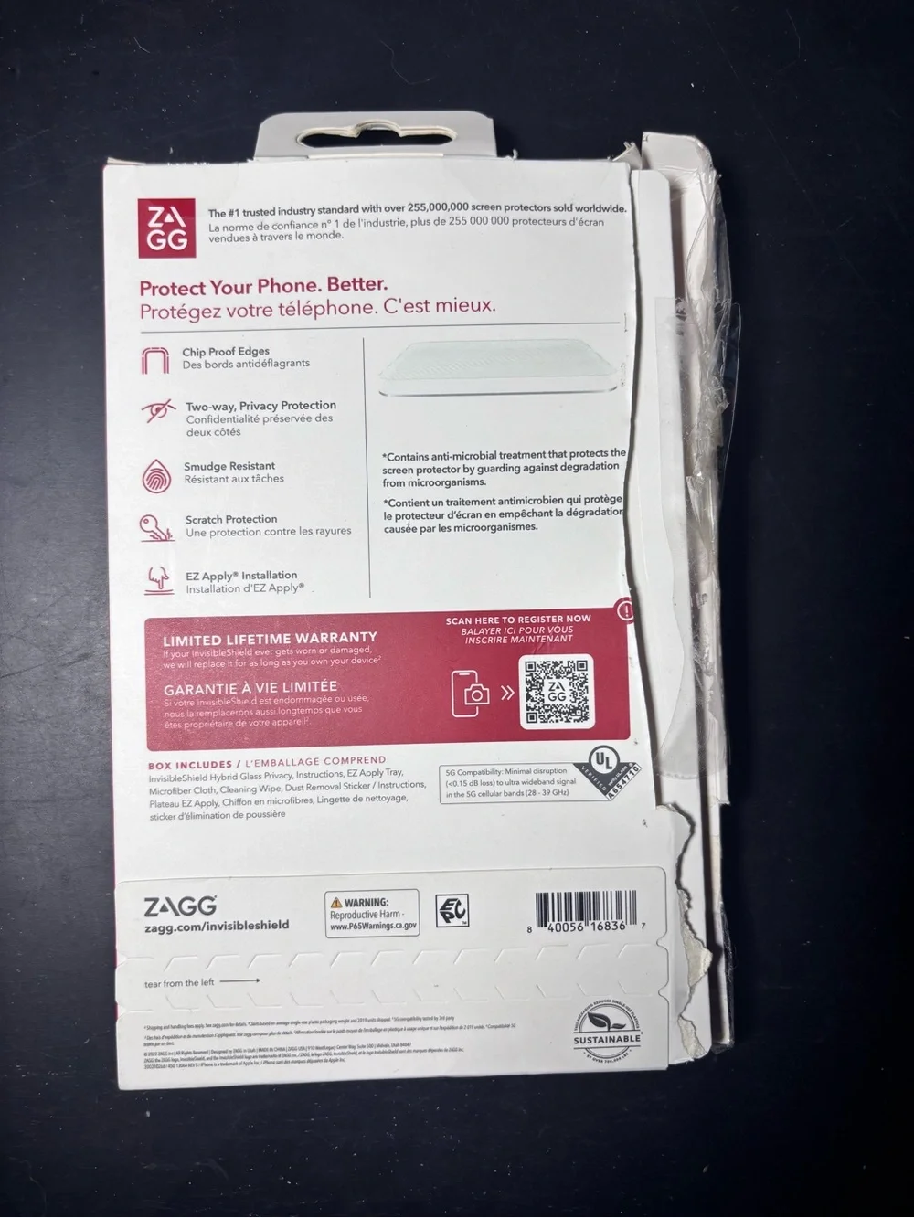 ZAGG InvisibleShield Hybrid Glass Privacy Screen Protector for iPhone 14 - Black